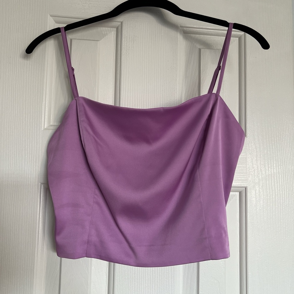 Sunday Best Purple Satin Cami Top